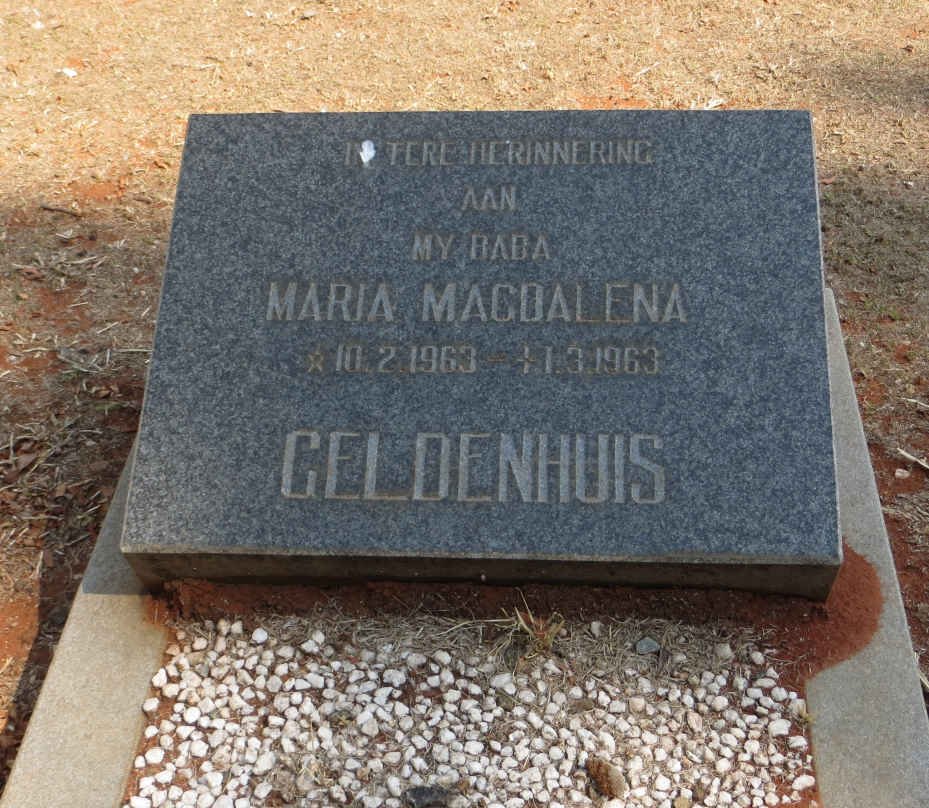 GELDENHUIS Maria Magdalena 1963-1963
