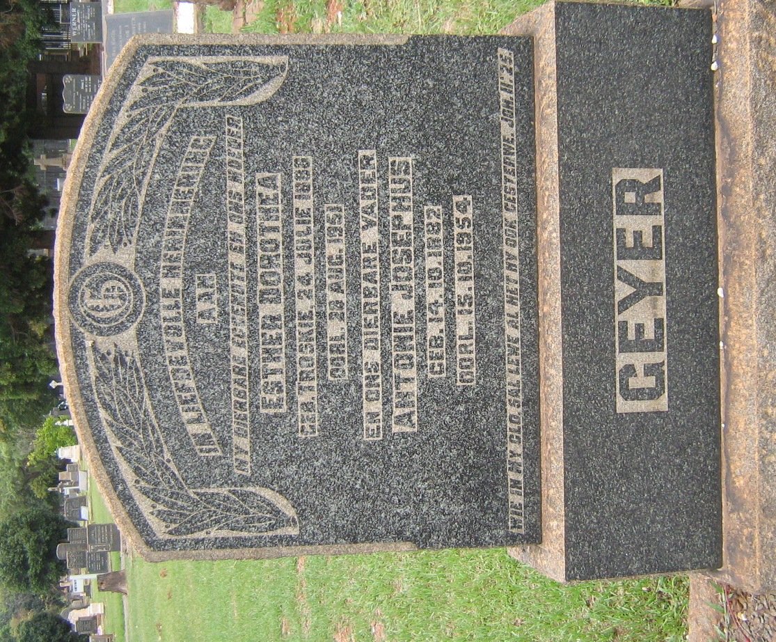 GEYER Antonie Josephus 1882-1954 &amp; Esther Dorothea TROSKIE 1886-1951