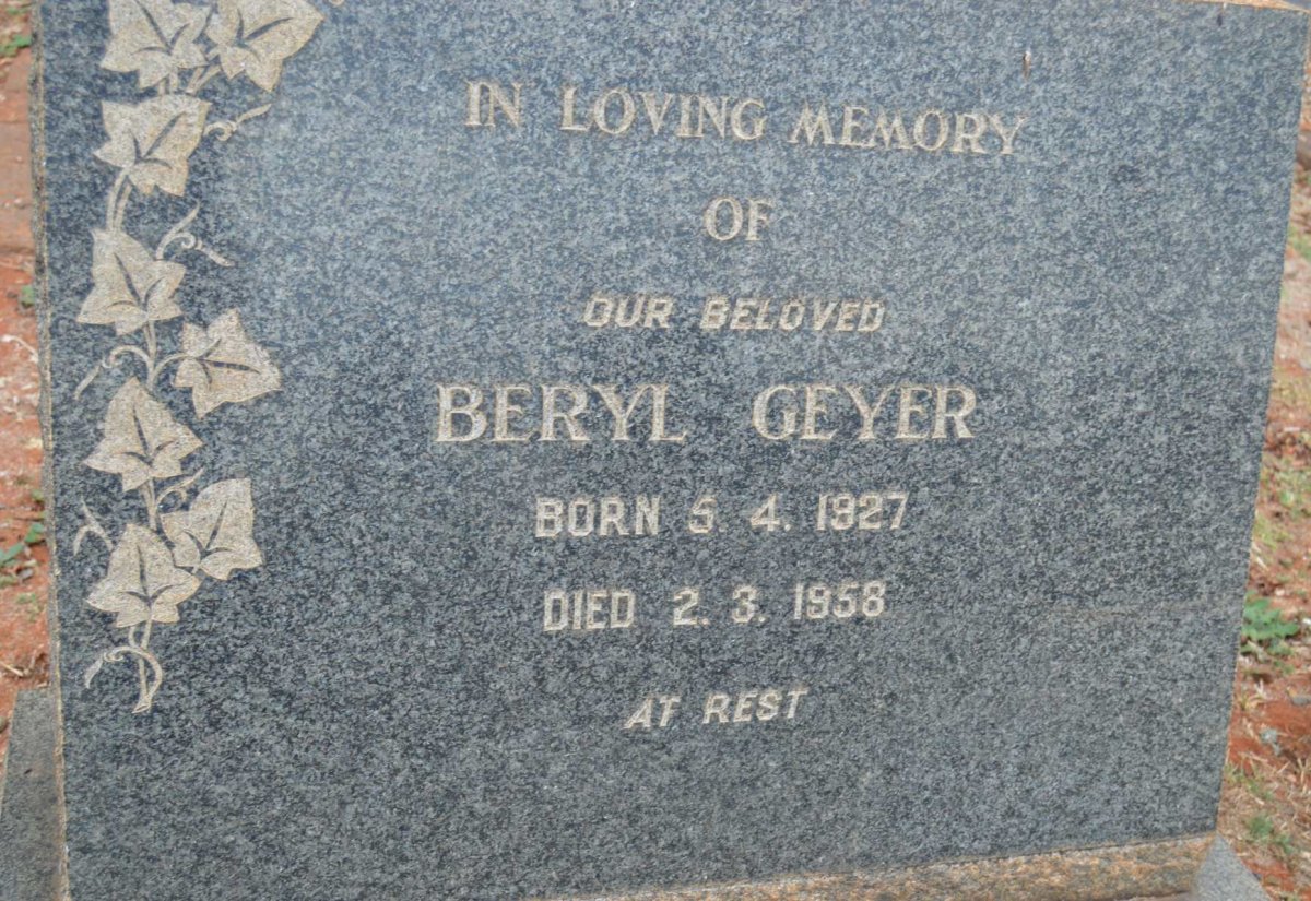 GEYER Beryl 1927-1958