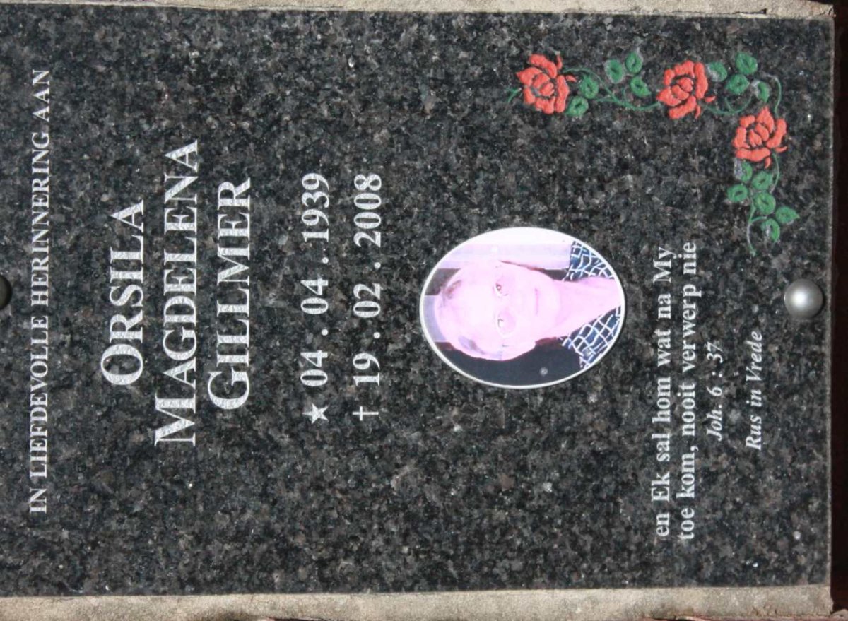 GILLMER Orsila Magdelena 1939-2008