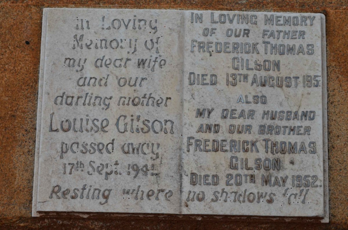 GILSON Frederick Thomas -1951 &amp; Louise -1941 :: GILSON Frederick Thomas -1952