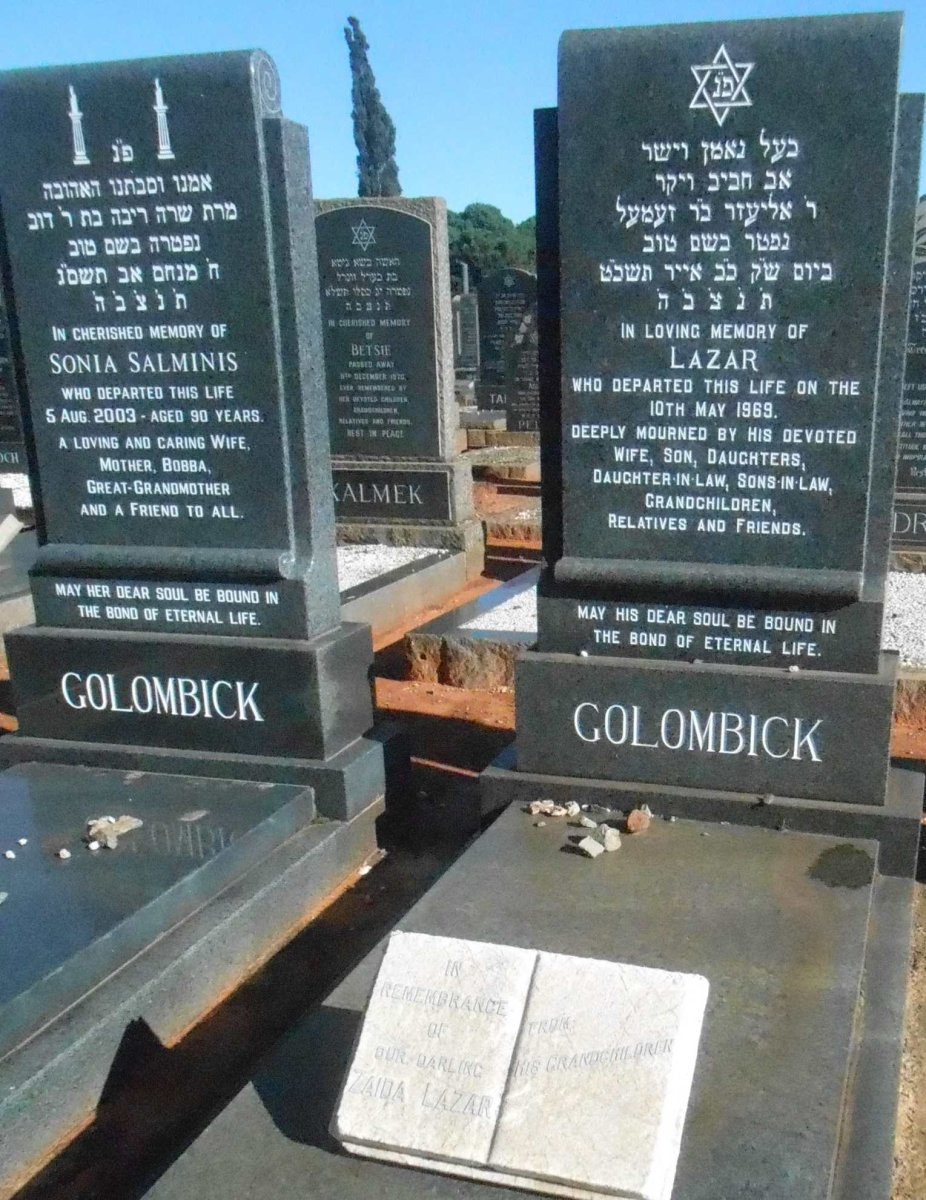 GOLOMBICK Lazar -1969 &amp; Sonia Salaminis -2003 :: LAZAR Zaida