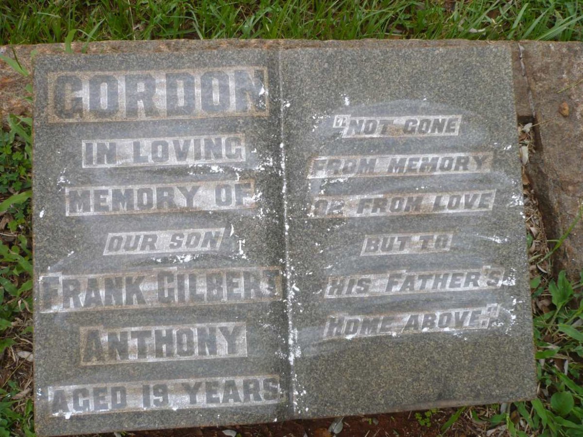 GORDON Frank Gilbert Anthony