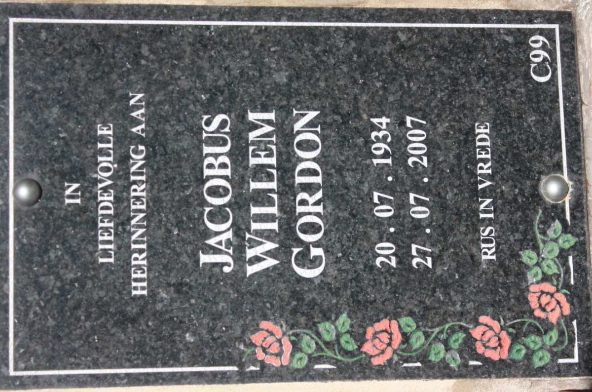 GORDON Jacobus Willem 1934-2007