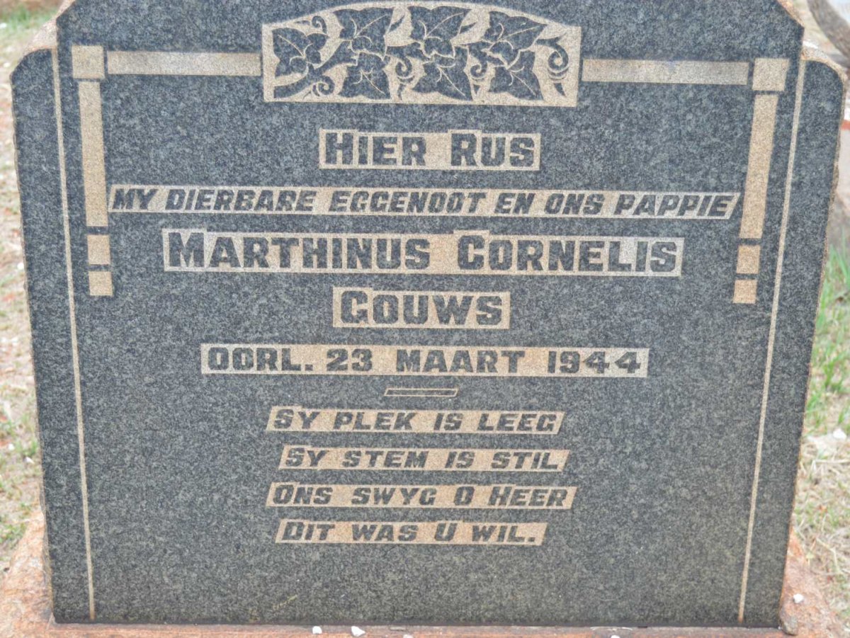 GOUWS Marthinus Cornelis -1944