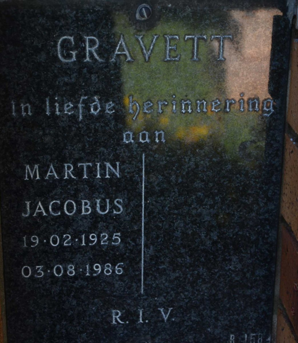 GRAVETT Martin Jacobus 1925-1986