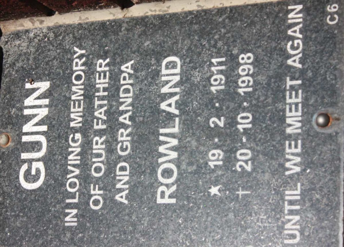 GUNN Rowland 1911-1998