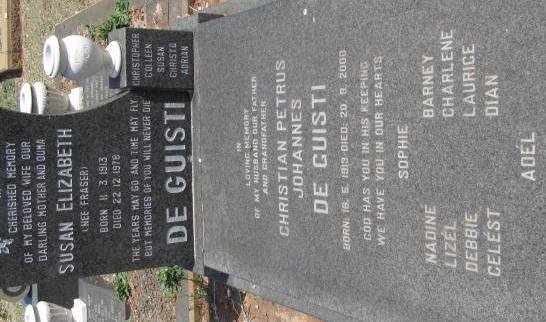 GUISTI Christian Petrus Johannes, de 1913-2000 &amp; Susan Elizabeth FRASER 1913-1978