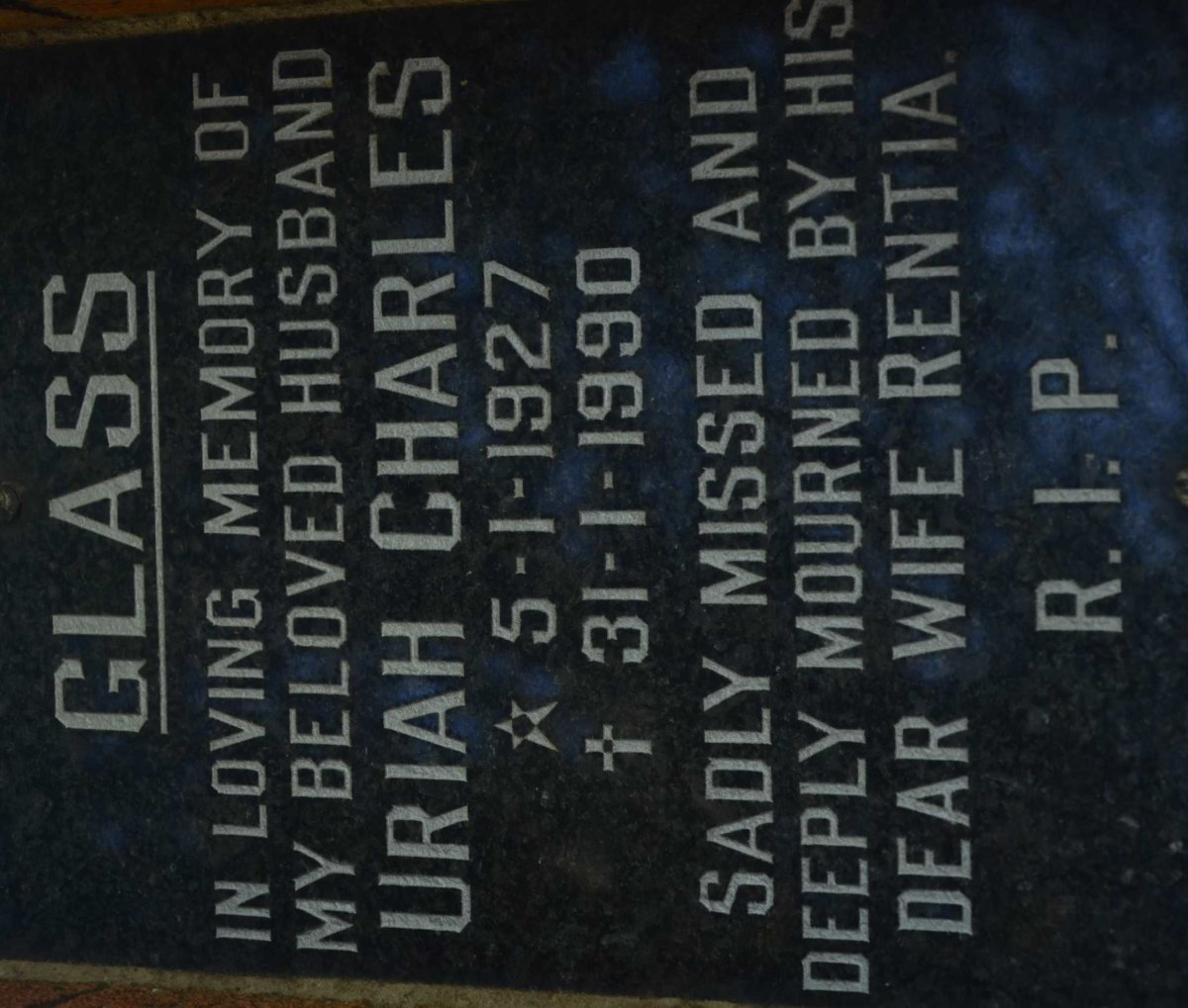 GLASS Uriah Charles 1927-1990