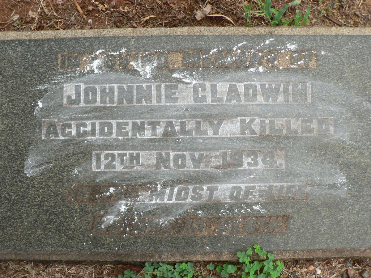 GLADWIN Johnnie -1934