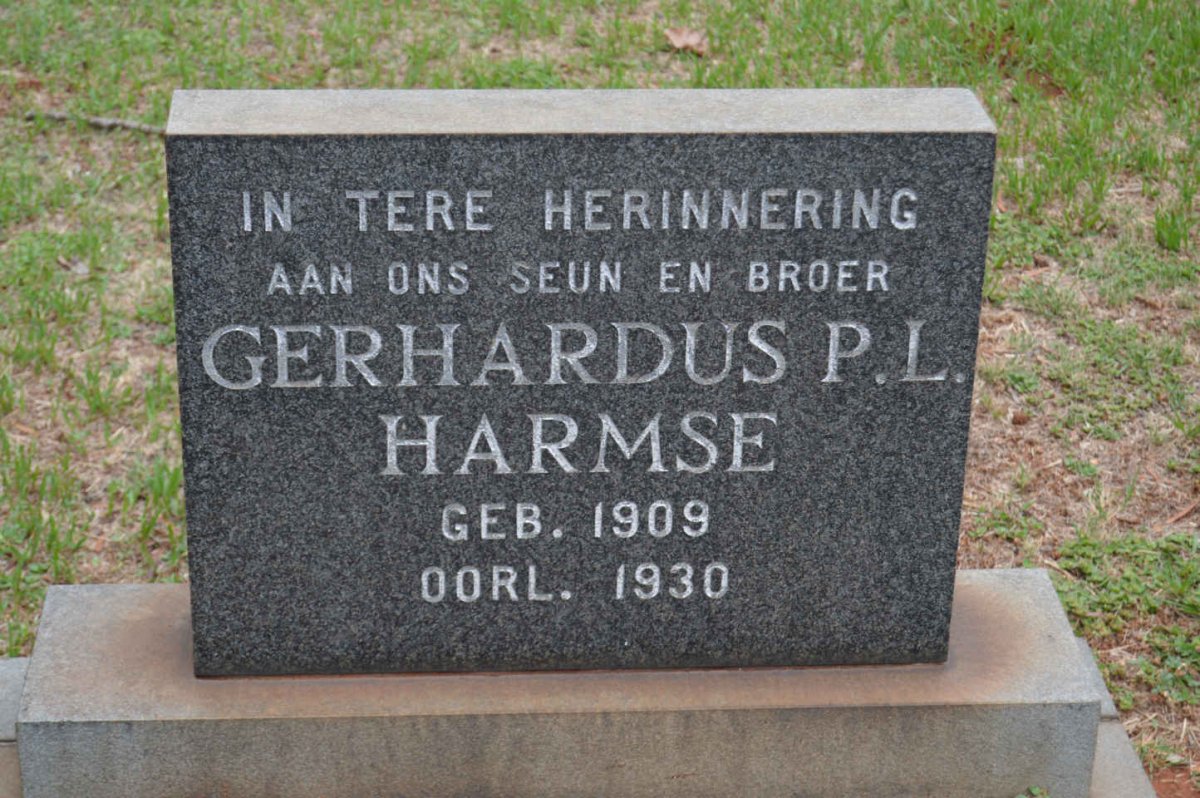 HARMSE Gerhardus P.L. 1909-1930
