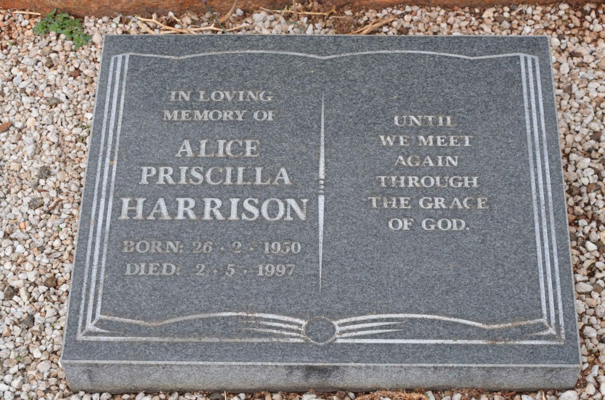 HARRISON Alice Priscilla 1950-1997