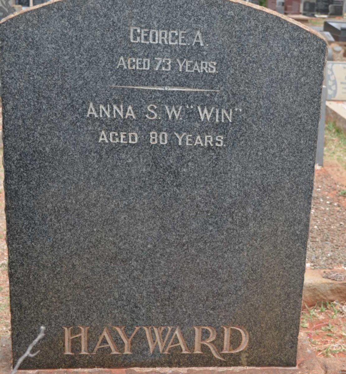 HAYWARD George A. &amp; Anna S.W.