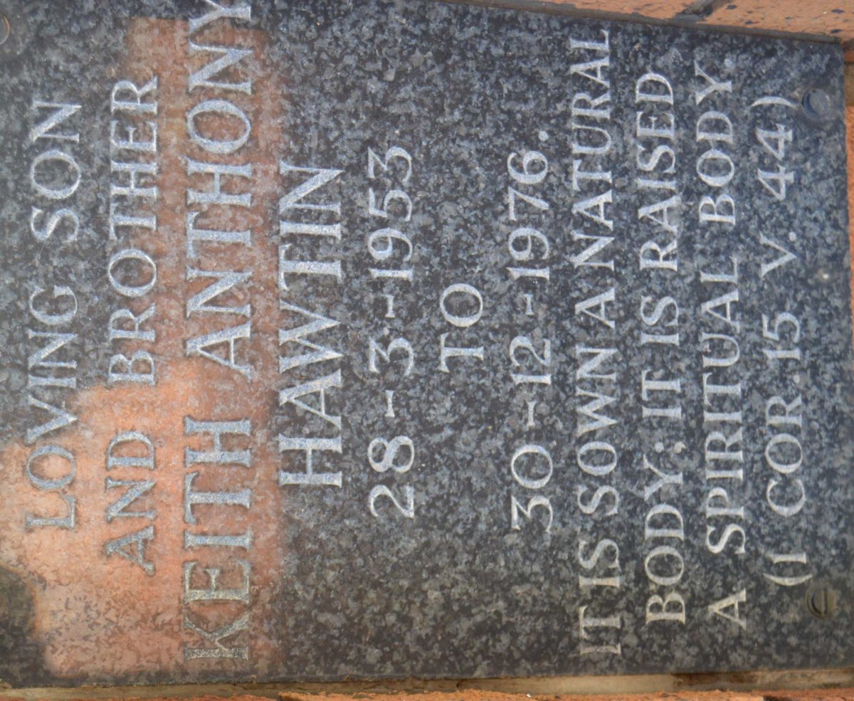 HAWTIN Keith Anthony 1953-1976