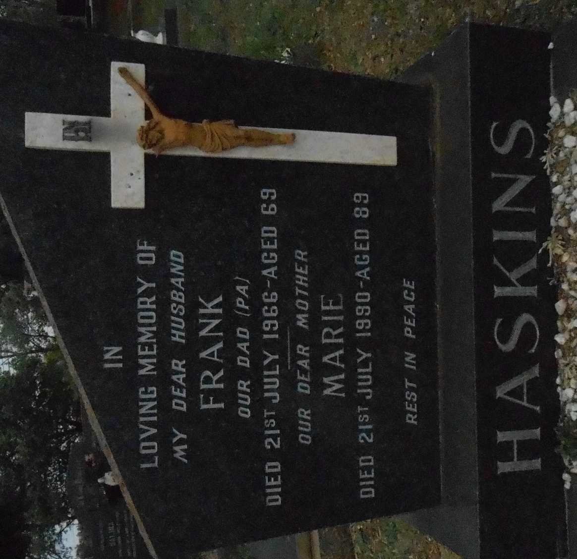 HASKINS Frank -1966 &amp; Marie -1990
