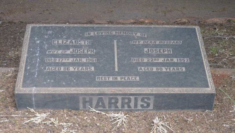 HARRIS Joseph -1952 &amp; Elizabeth -1961
