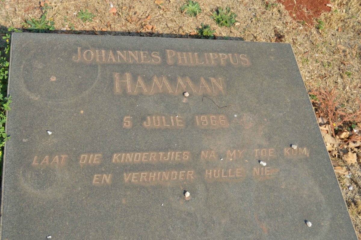HAMMAN Johannes Philippus -1966