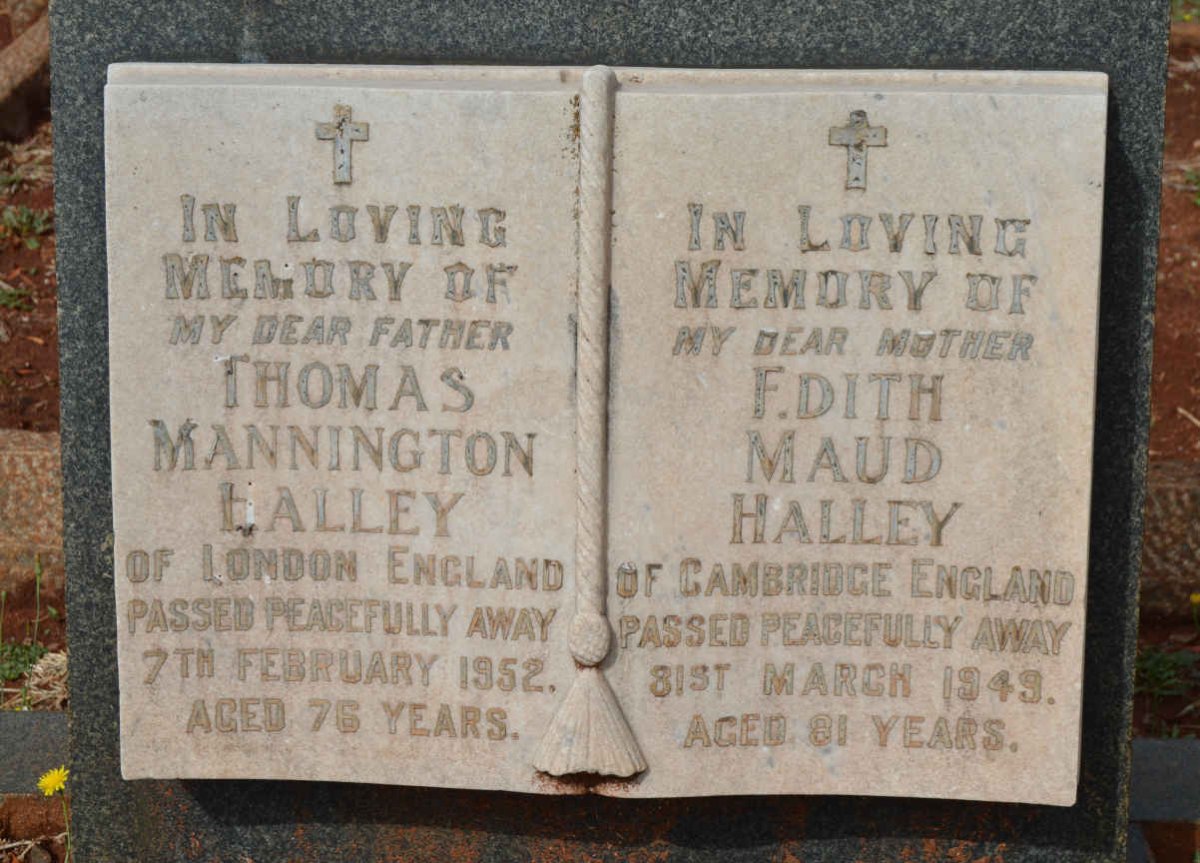 HALLEY Thomas Mannington -1952 &amp; Edith Maud -1949