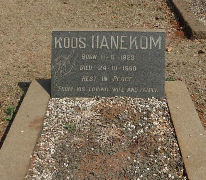 HANEKOM Koos 1923-1960