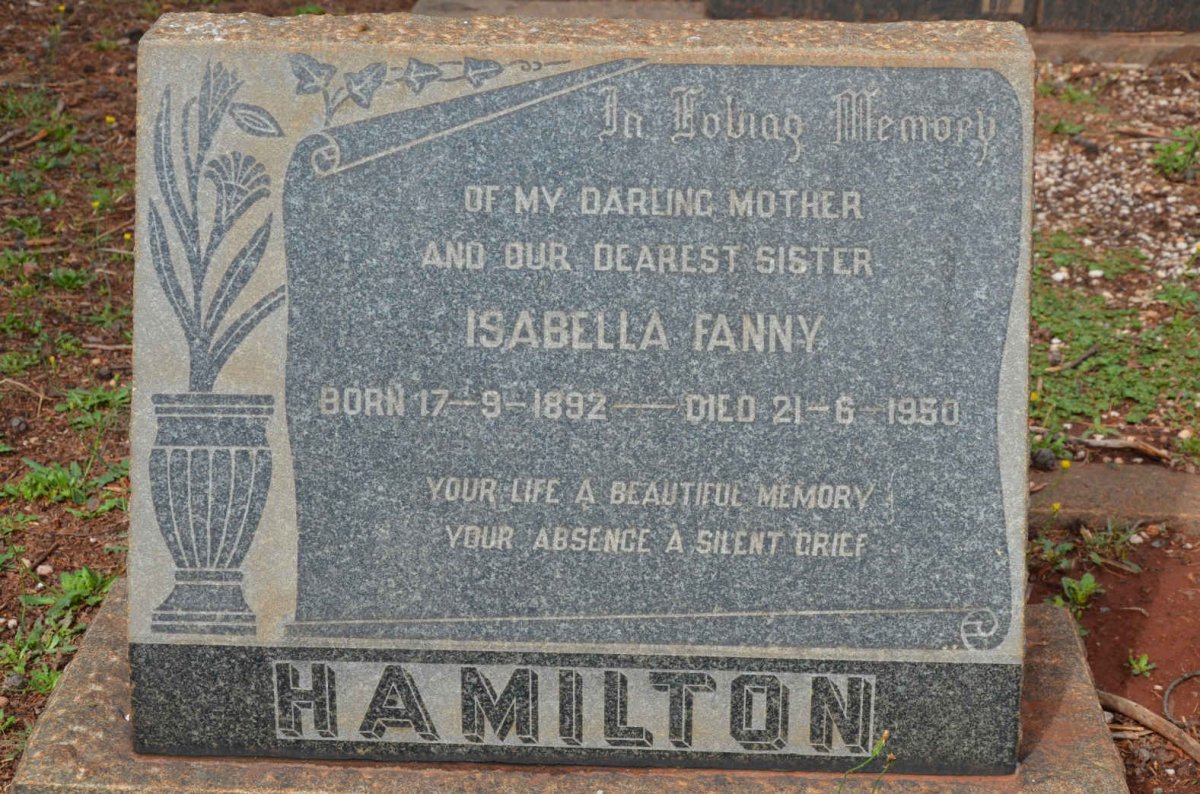 HAMILTON Isabella Fanny 1892-1950