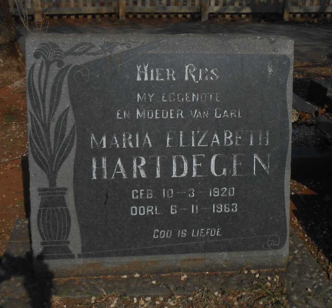 HARTDEGEN Maria Elizabeth 1920-1963