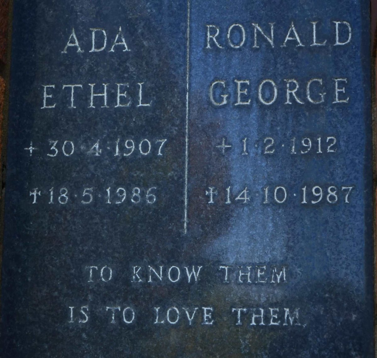 HARDING Ronald George 1912-1987 &amp; Ada Ethel 1907-1986