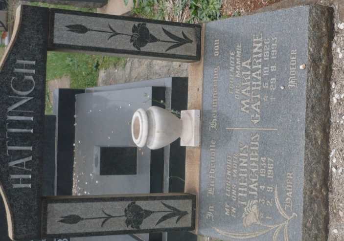 HATTINGH Theunis Jacobus 1934-1967 &amp; Maria Catharine 1926-1993