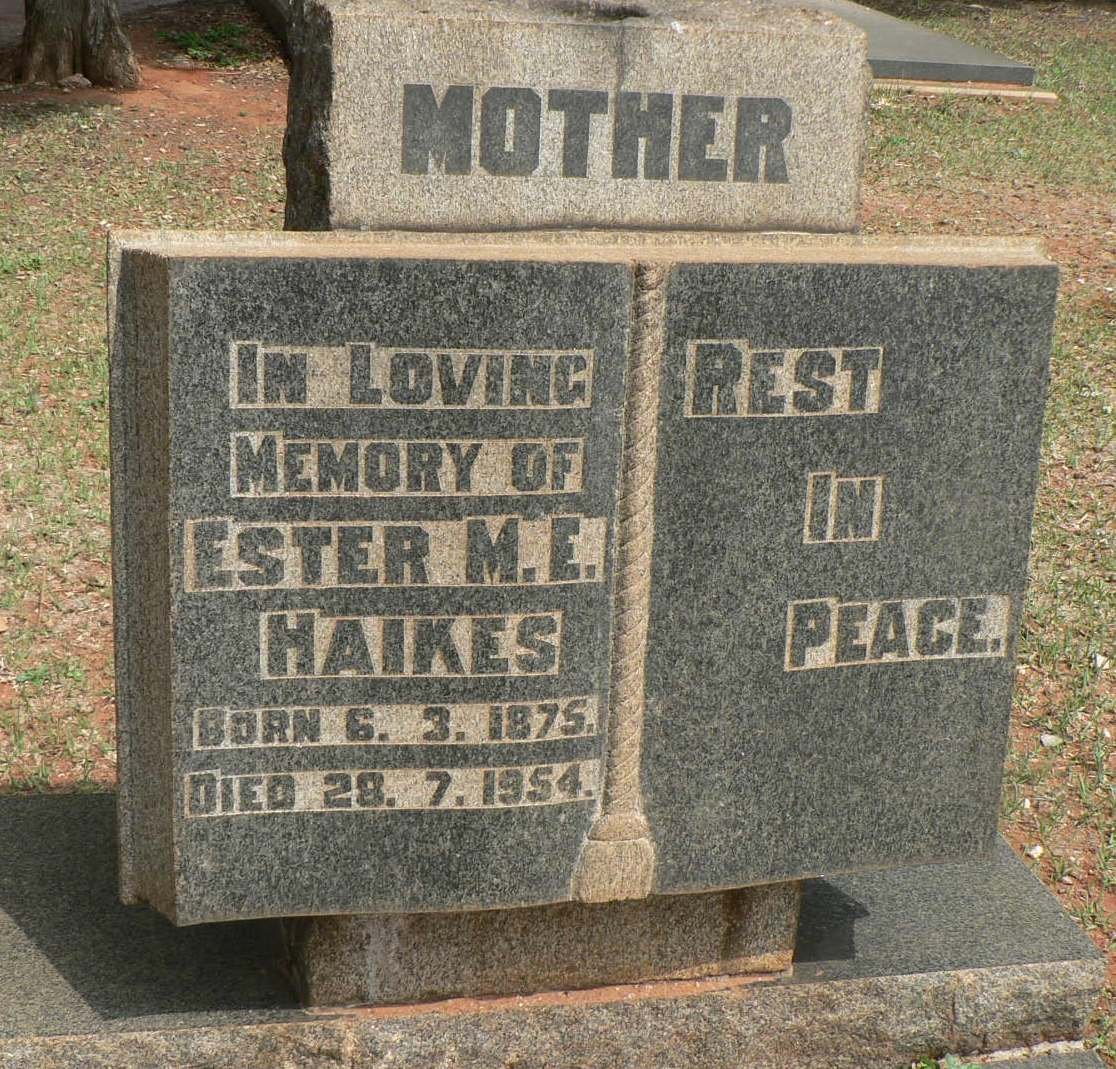 HAIKES Ester M.E. 1875-1954