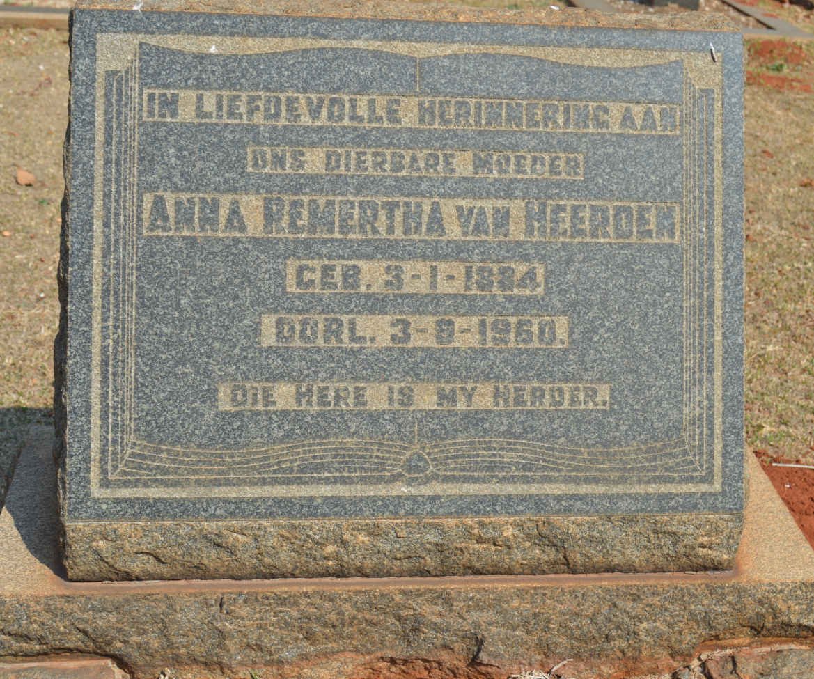 HEERDEN Anna Remertha, van 1884-1960