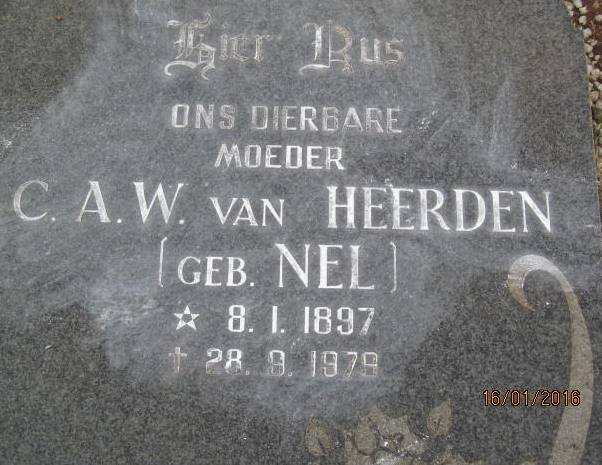 HEERDEN C.A.W., van nee NEL 1897-1979