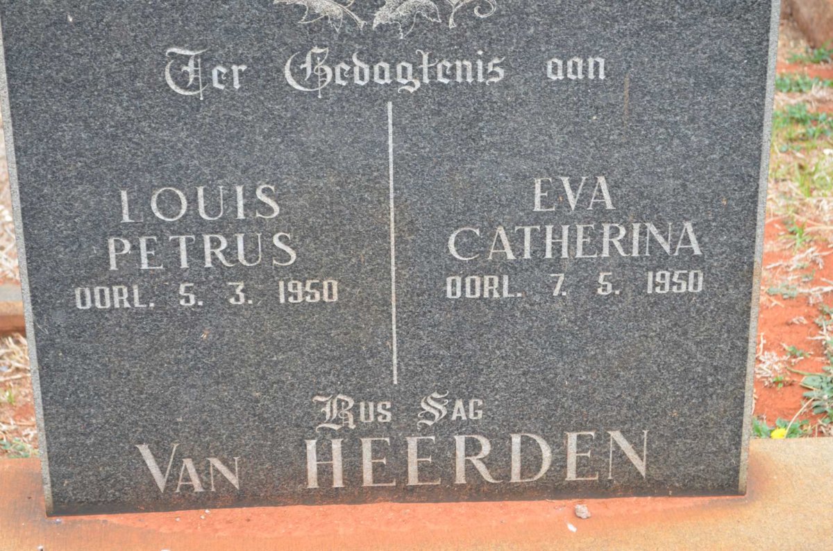 HEERDEN Louis Petrus, van -1950 &amp; Eva Catherina -1950