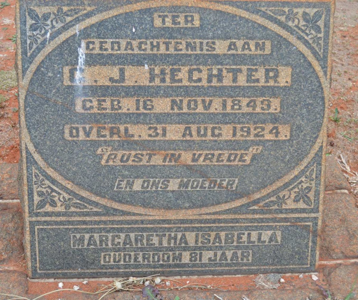 HECHTER C.J. 1849-1924 &amp; Margaretha Isabella