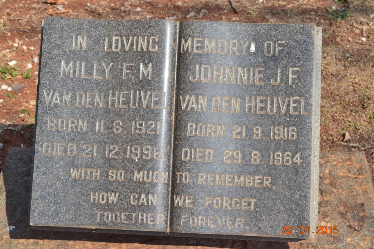 HEUVEL Johnnie J.F., van den 1916-1964 &amp; Milly F.M. 1921-1996
