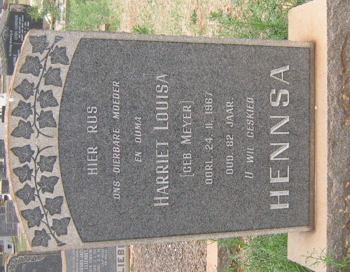 HENNSA Harriet Louisa nee MEYER -1967