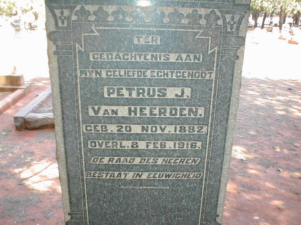 HEERDEN Petrus J., van 1882-1916