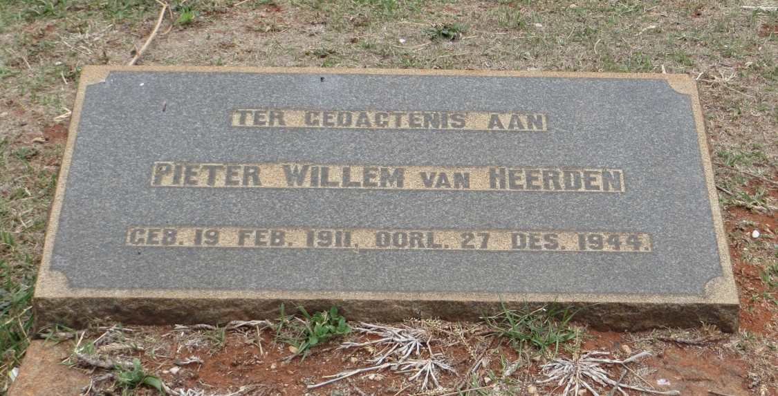 HEERDEN Pieter Willem, van 1911-1944