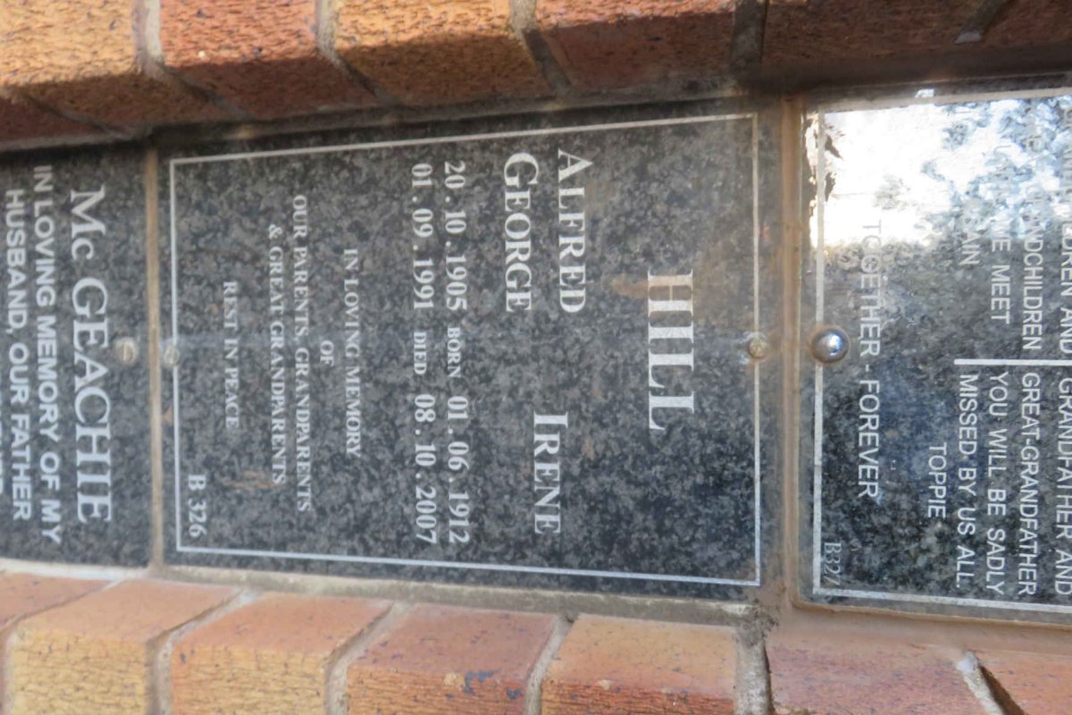 HILL Alfred George 1905-1991 &amp; Irene 1912-2007 :: McGEACHIE