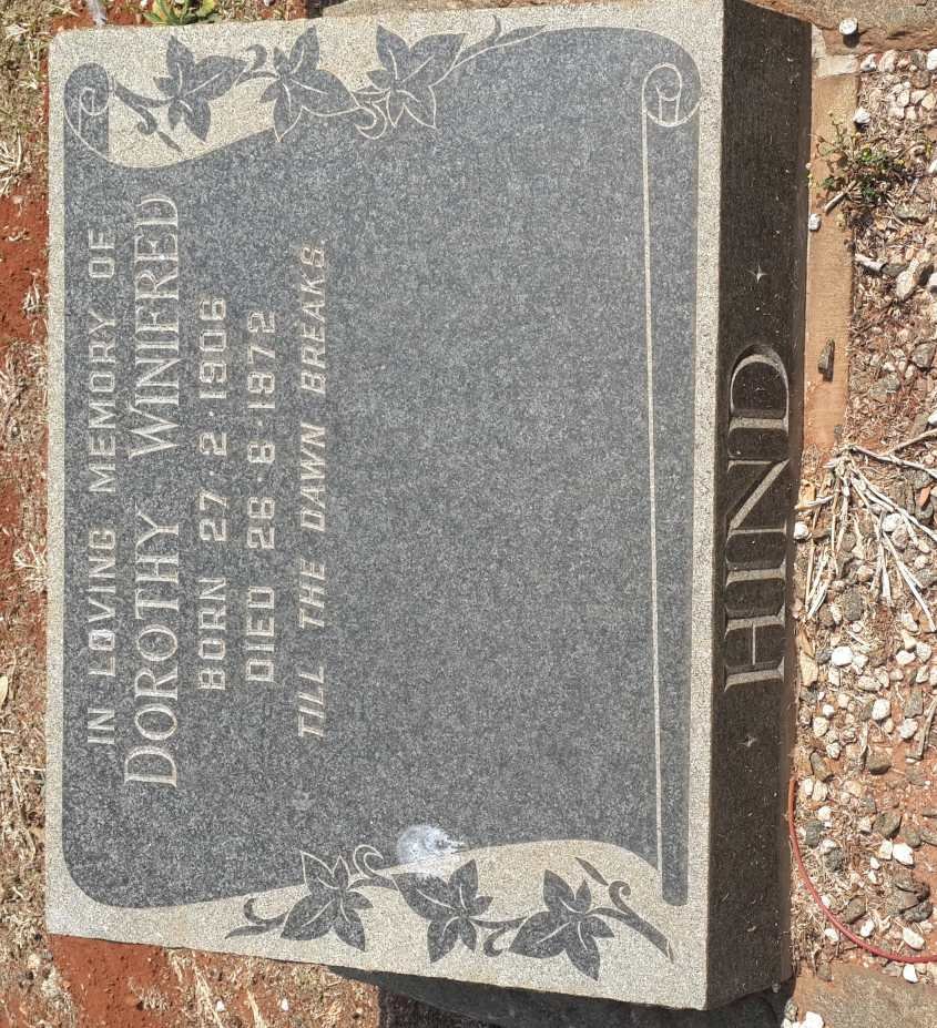 HIND Dorothy Winifred 1906-1972