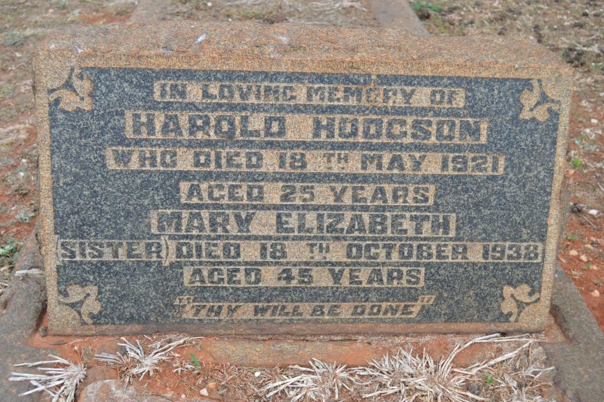 HODGSON Harold -1921 &amp; Mary Elizabeth -1938
