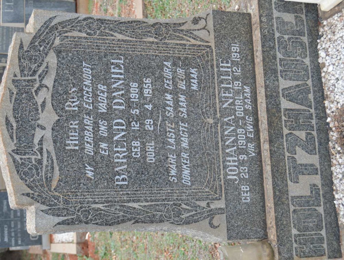 HOLTZHAUSEN Barend Daniel 1906-1956 &amp; Johanna Nellie 1909-1991