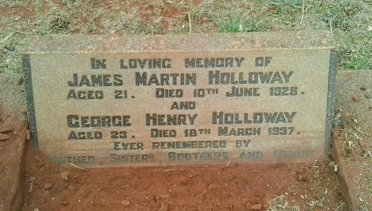 HOLLOWAY James Martin -1928 :: HOLLOWAY George Henry -1937