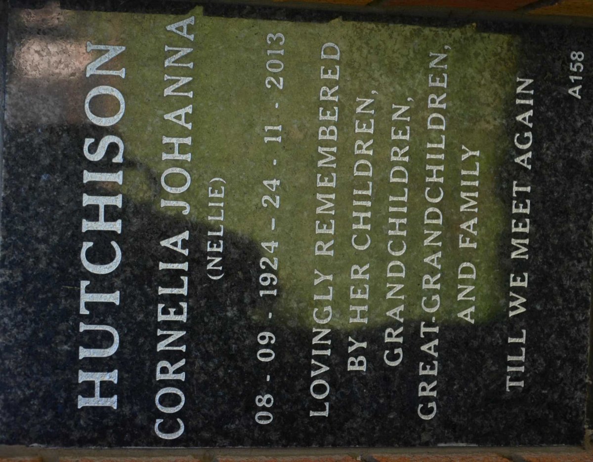 HUTCHISON Cornelia Johanna 1924-2013