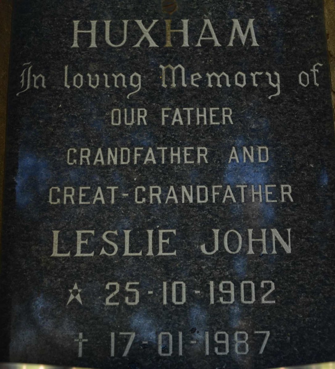 HUXHAM Leslie John 1902-1987