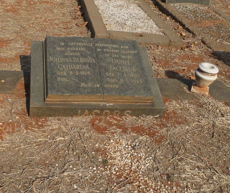 JACOBS Daniel Jacobus 1922-1963 &amp; Johanna Hermina Catharina 1924-