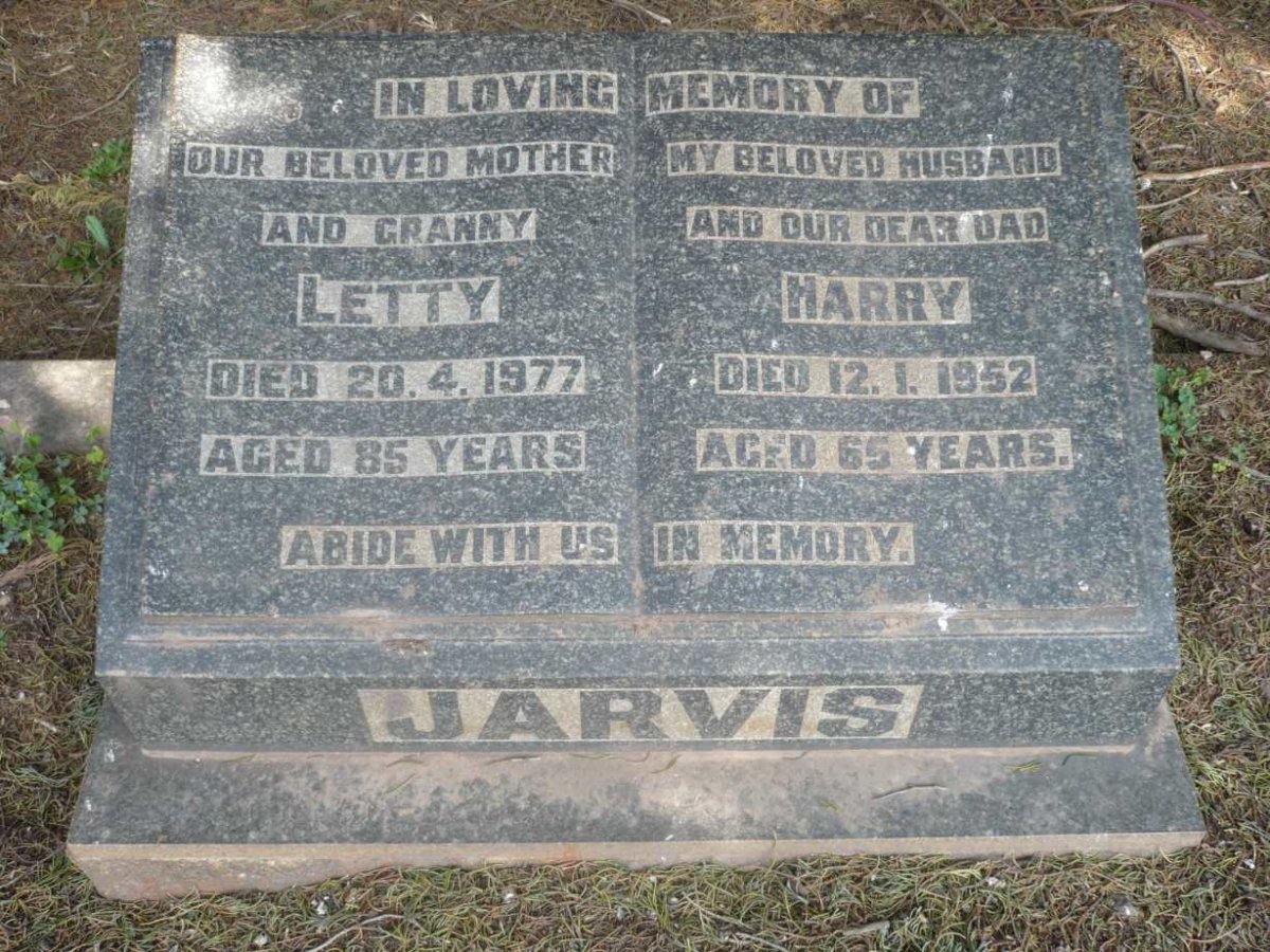 JARVIS Harry -1952 &amp; Letty -1977