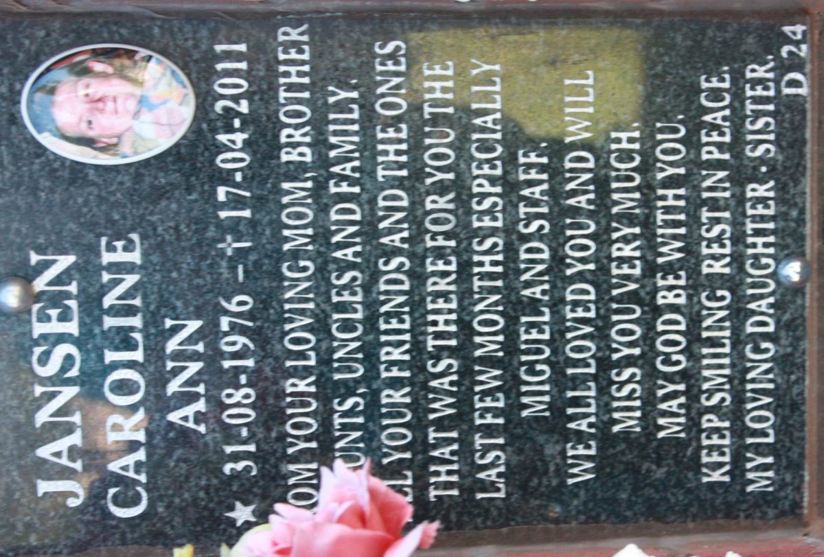 JANSEN Caroline Ann 1976-2011