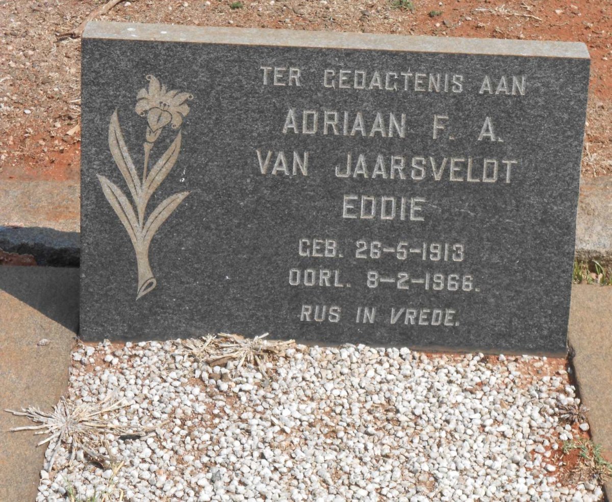 JAARSVELDT Adriaan F.A., van 1913-1966