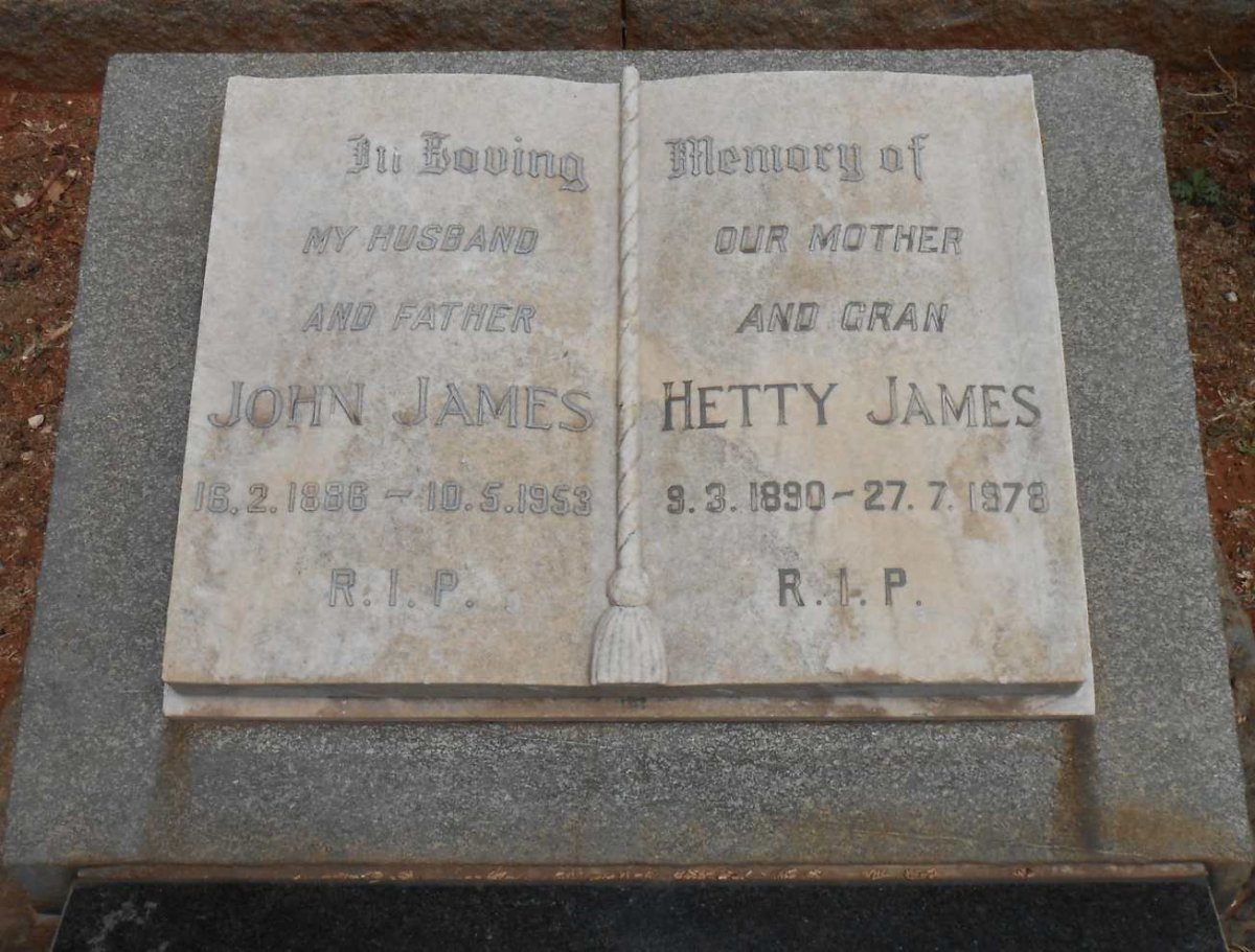 JAMES John 1896-1953 &amp; Hetty 1890-1978