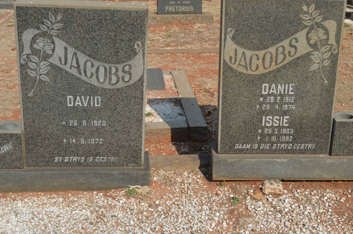 JACOBS Danie 1912-1974 &amp; Issie 1903-1982 :: JACOBS David 1920-1972