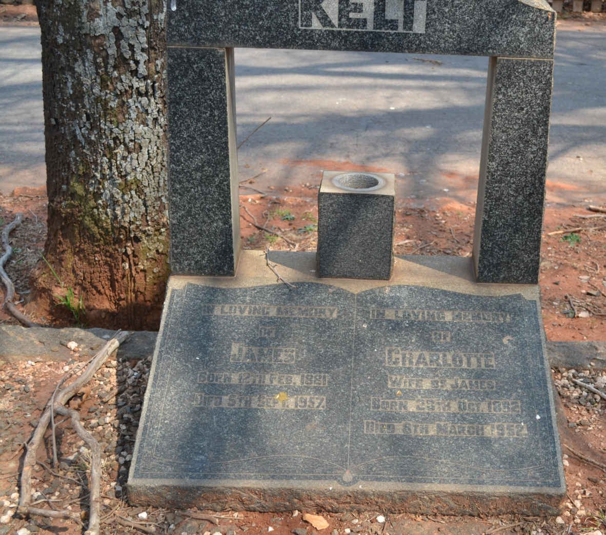 KELT James 1881-1957 &amp; Charlotte 1882-1952